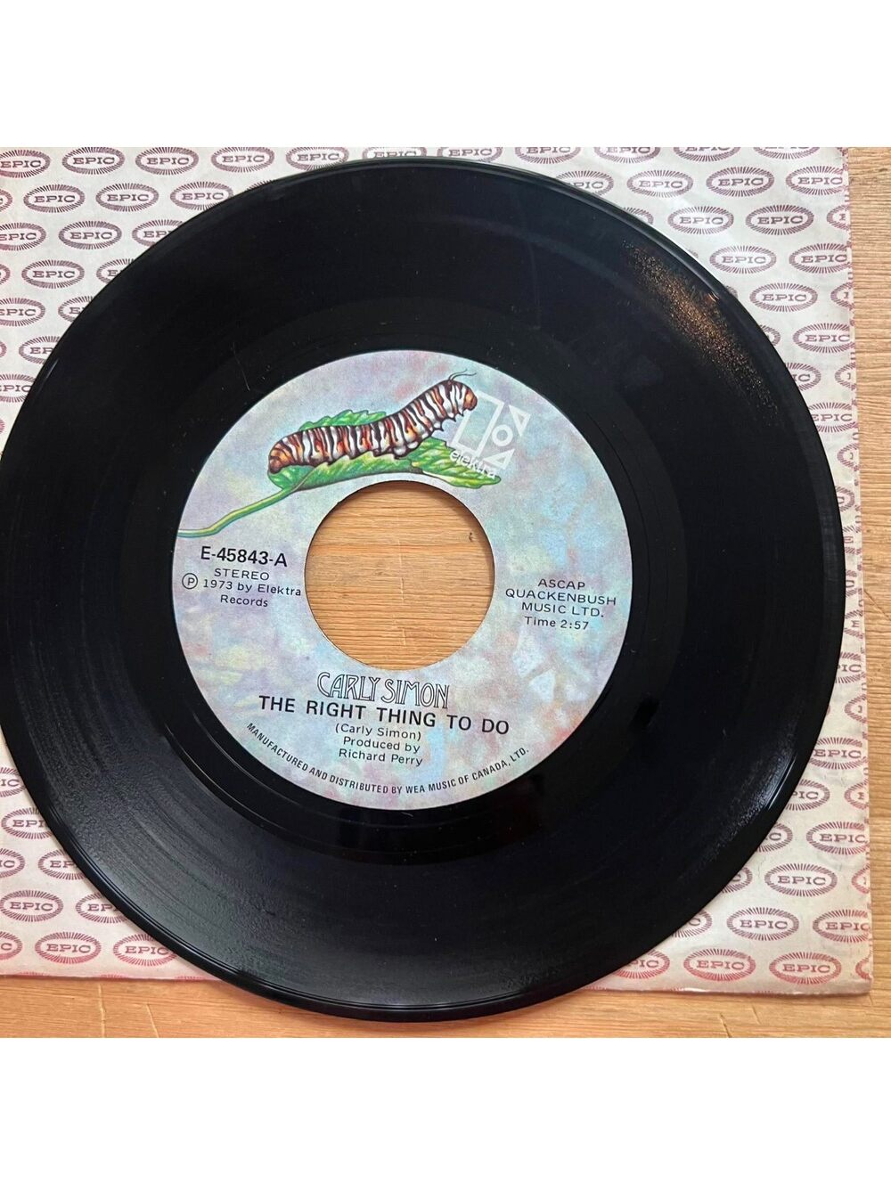 Carly Simon - The Right thing to Do/We have no Secrets 45rpm VG+ R89